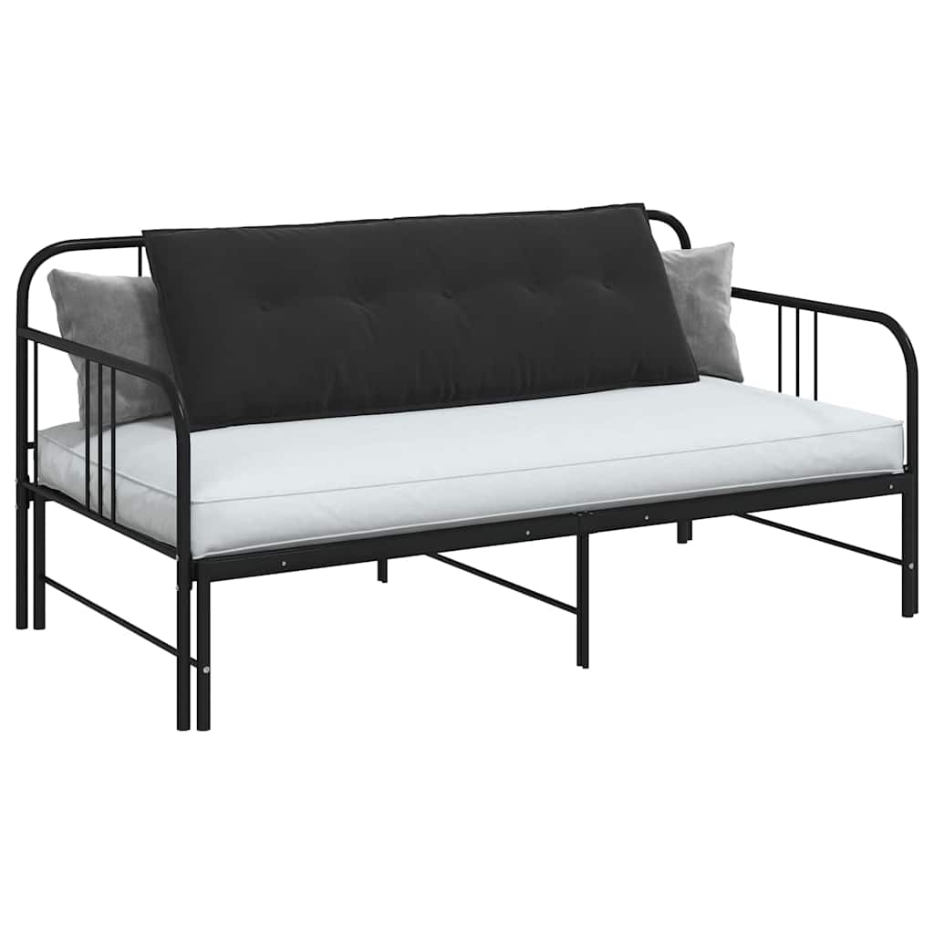 Rückenkissen Schwarz 140 x 50 cm Cordstoff