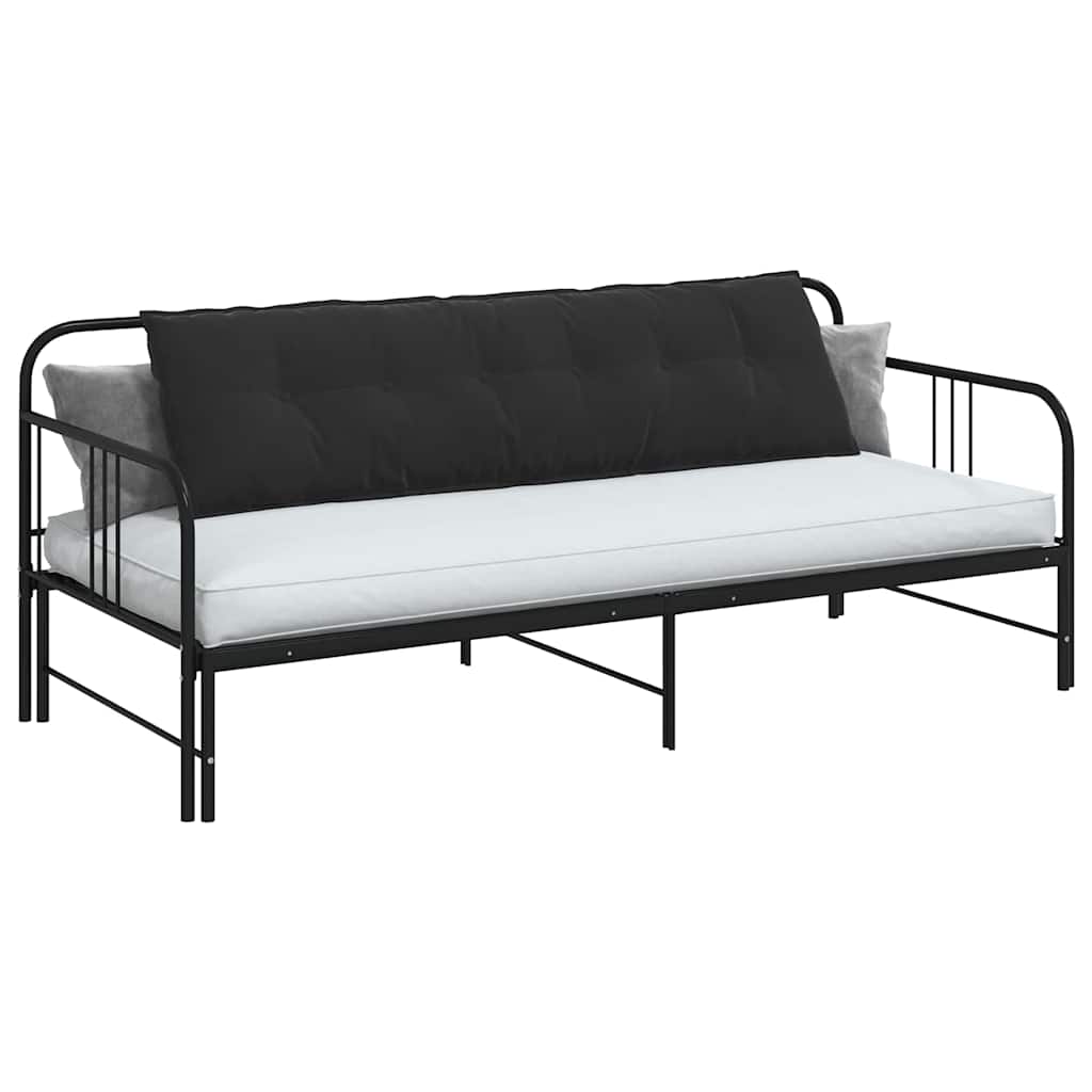 Rückenkissen Schwarz 180 x 50 cm Cordstoff