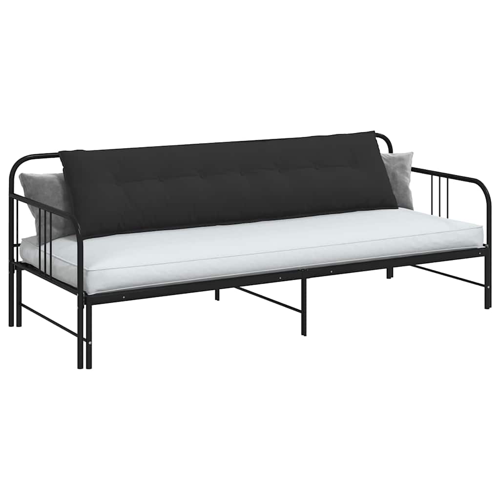 Rückenkissen Schwarz 200 x 50 cm Mikrofaserstoff