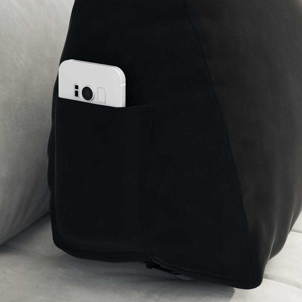 Rückenkissen Schwarz 60 x 20 x 50 cm Cordstoff