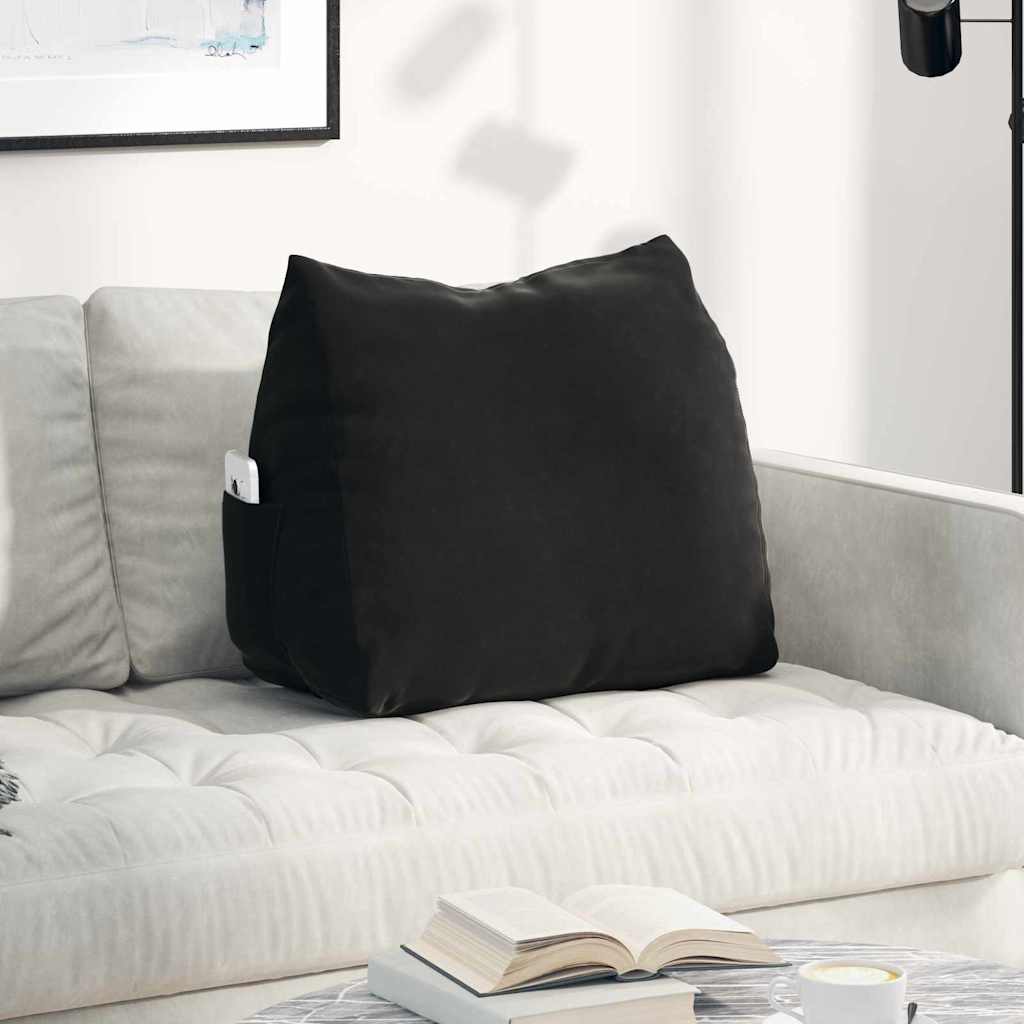 Rückenkissen Schwarz 60 x 20 x 50 cm Cordstoff