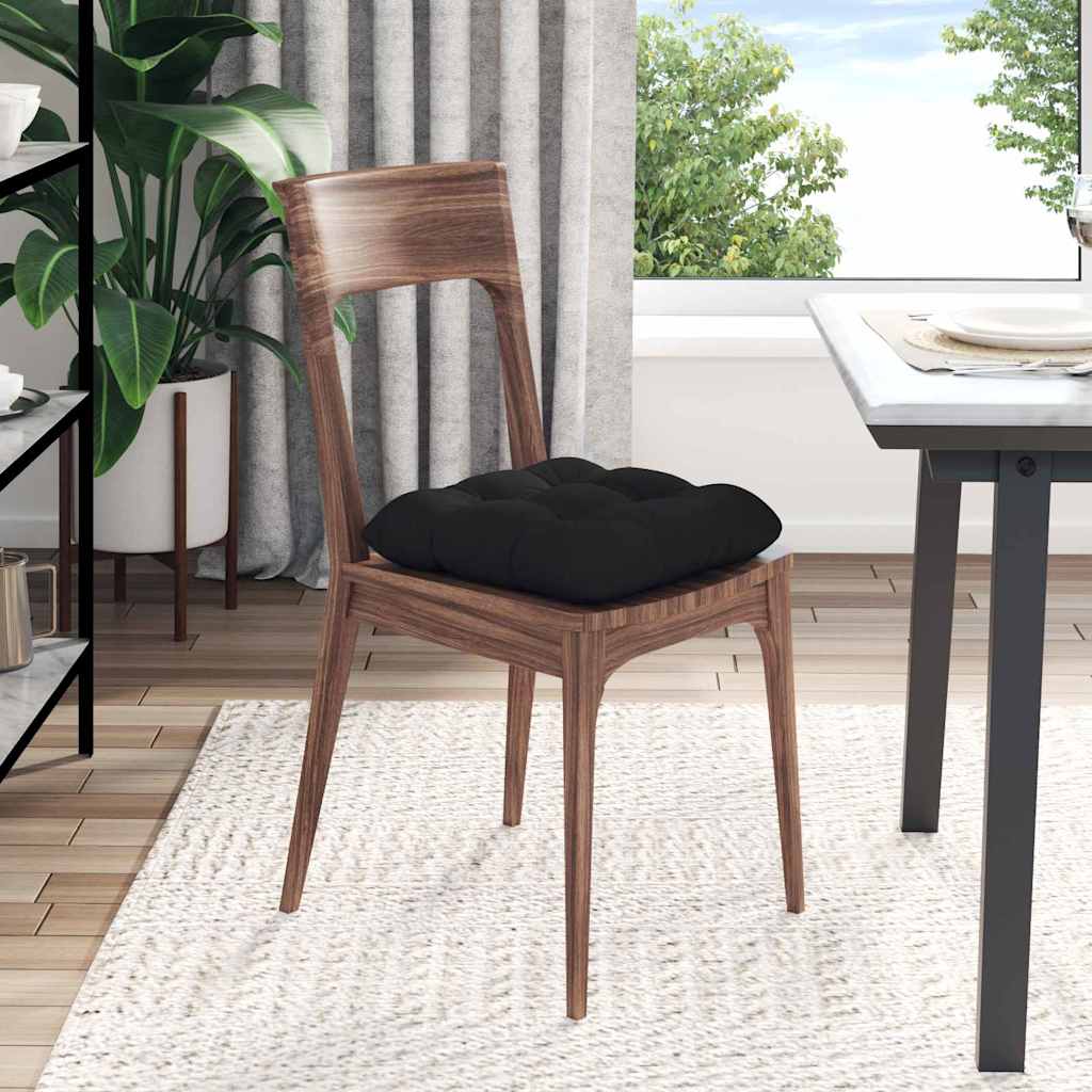Sitzkissen 4 pcs Schwarz 40 x 40 cm Mikrofaserstoff