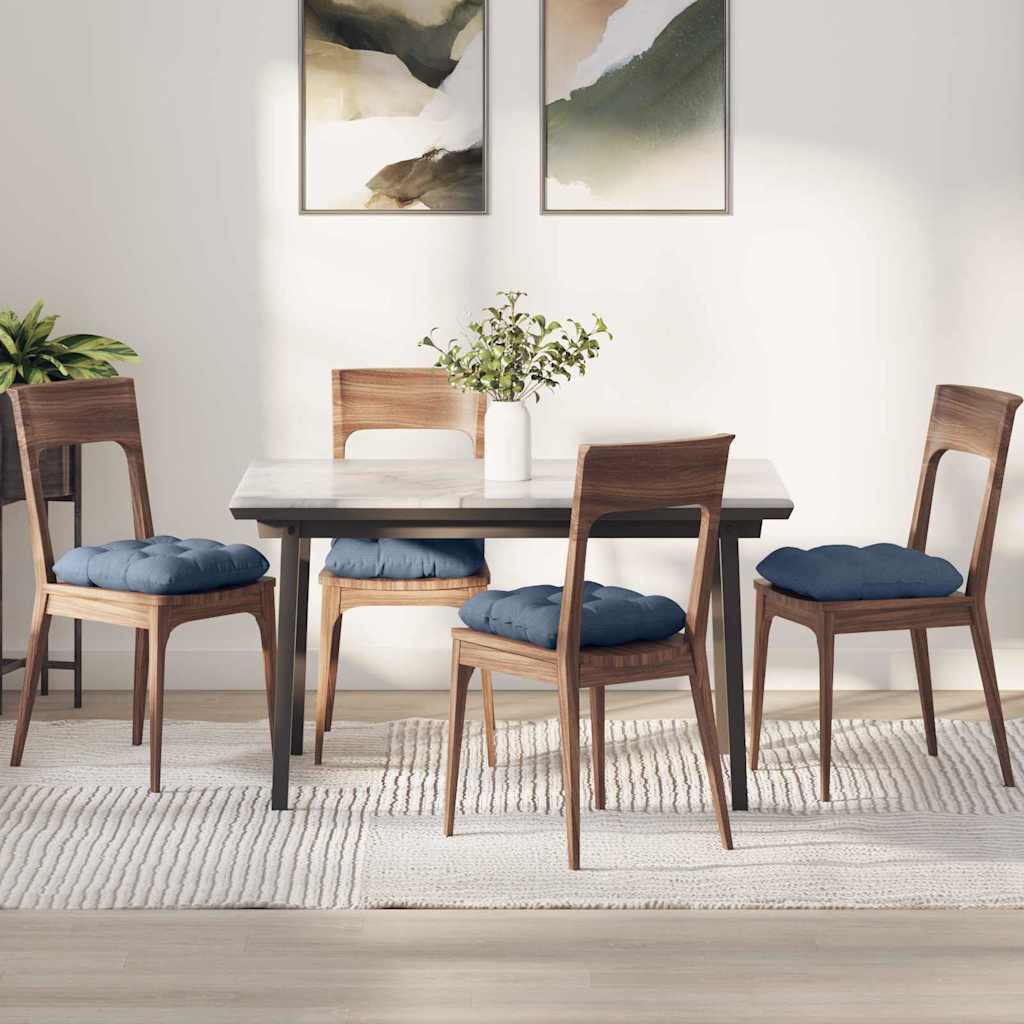 Sitzkissen 4 pcs Blau 40 x 40 cm Cordstoff