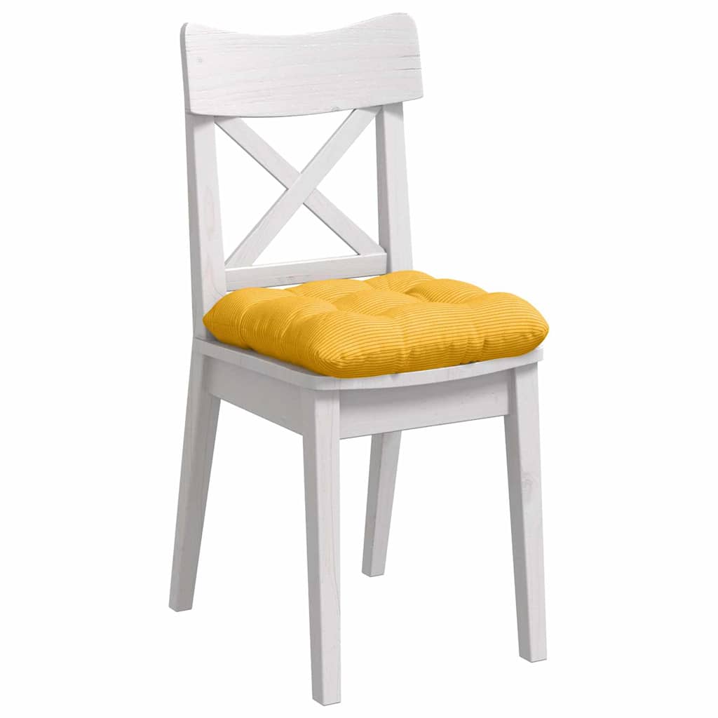Sitzkissen 4 pcs Helles Gelb 40 x 40 cm Cordstoff