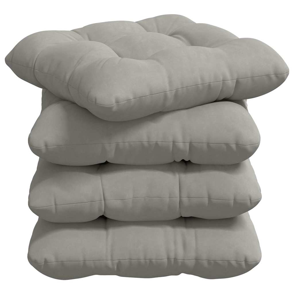 Sitzkissen 4 pcs Hellgrau 45 x 45 cm Mikrofaserstoff