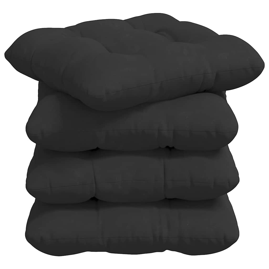 Sitzkissen 4 pcs Schwarz 45 x 45 cm Mikrofaserstoff