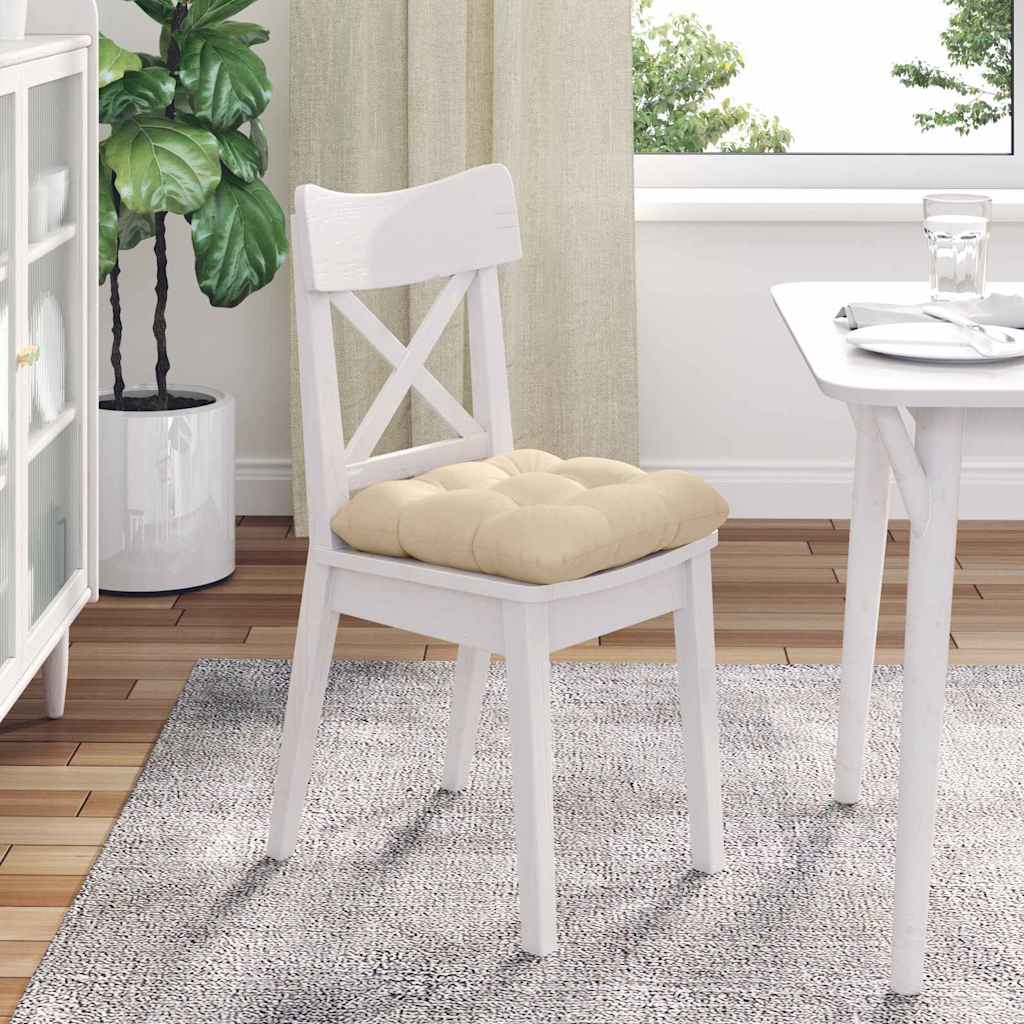 Sitzkissen 4 pcs Creme 45 x 45 cm Mikrofaserstoff
