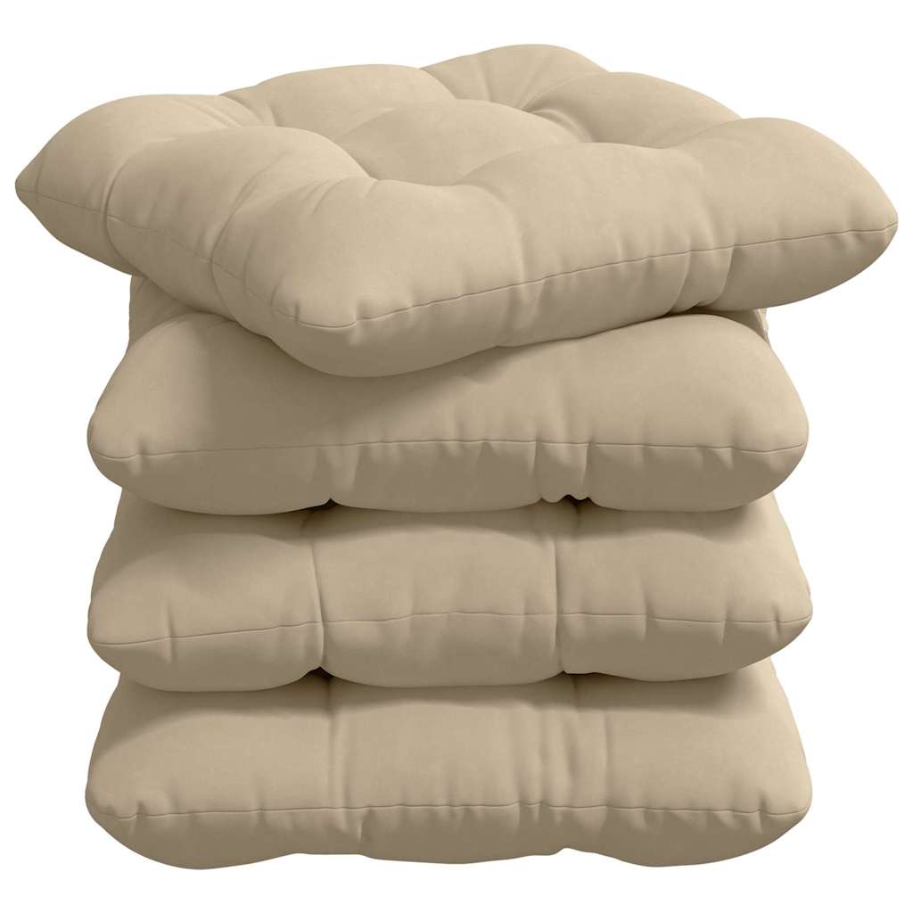 Sitzkissen 4 pcs Creme 45 x 45 cm Mikrofaserstoff