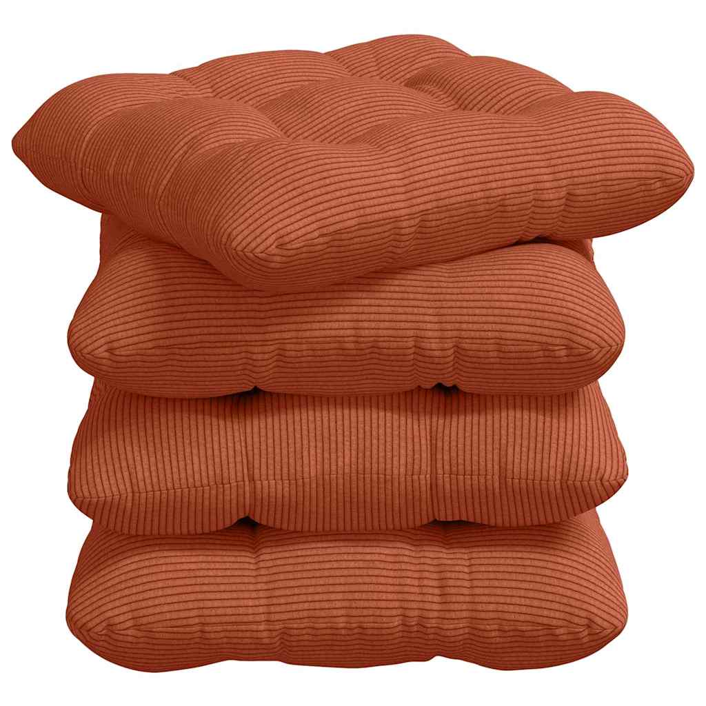 Sitzkissen 4 pcs Rot-Orange 45 x 45 cm Cordstoff