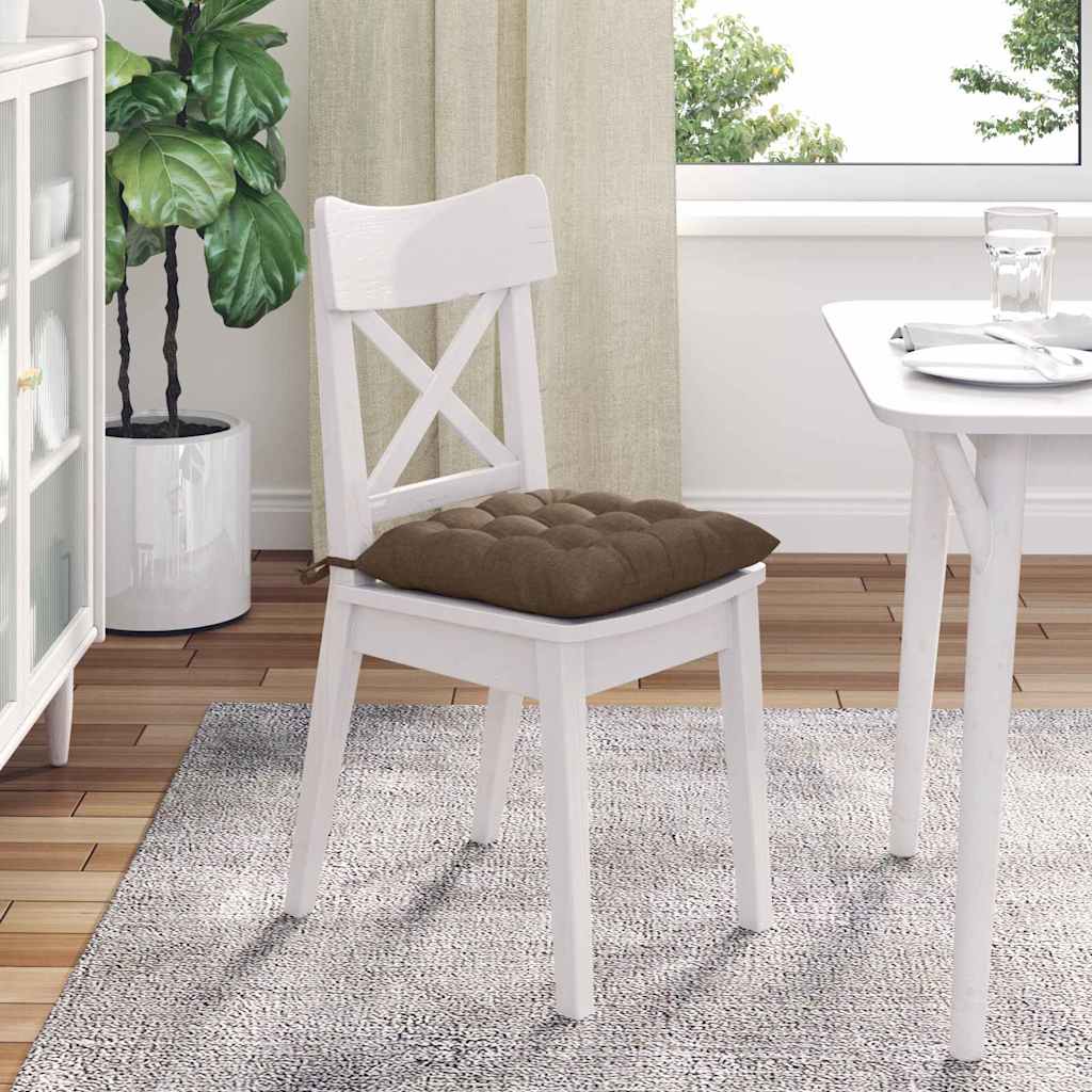 Sitzkissen 4 pcs Braun 40 x 40 x 6 cm Stoff