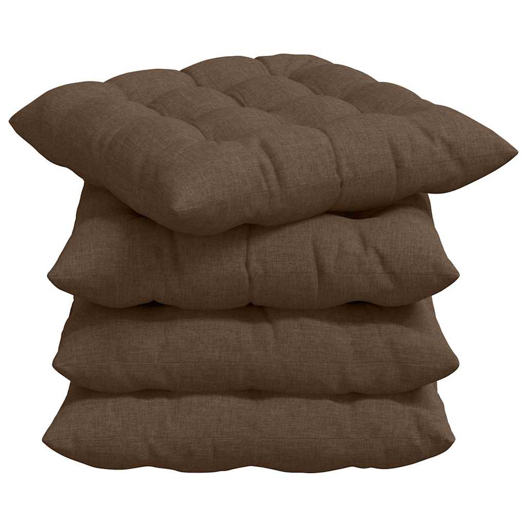 Sitzkissen 4 pcs Braun 40 x 40 x 6 cm Stoff