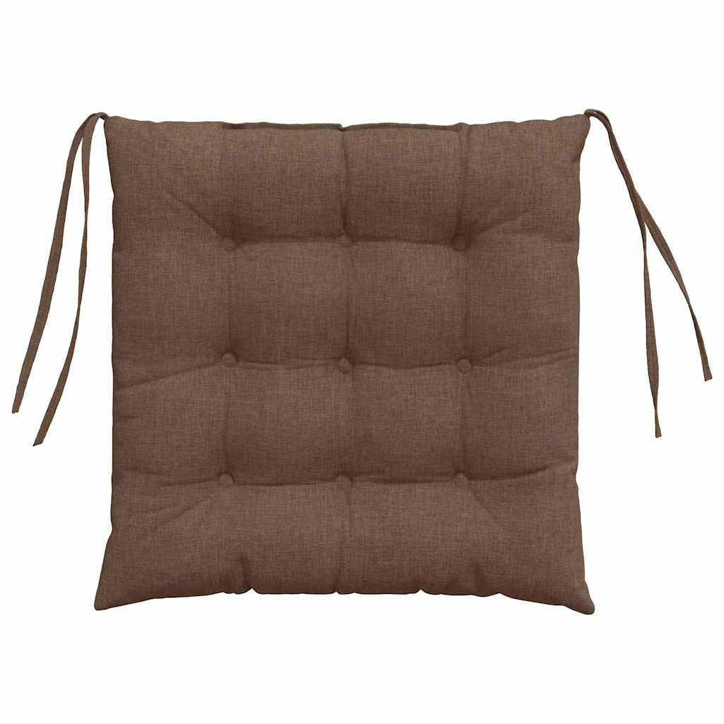 Sitzkissen 4 pcs Braun 40 x 40 x 6 cm Stoff