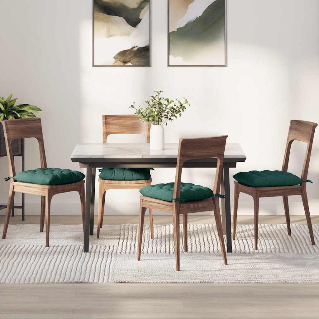 Sitzkissen 4 pcs Dunkelgrün 40 x 40 x 6 cm Stoff