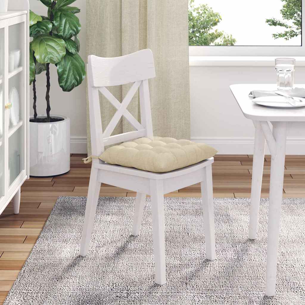 Sitzkissen 4 pcs Creme 40 x 40 x 6 cm Stoff