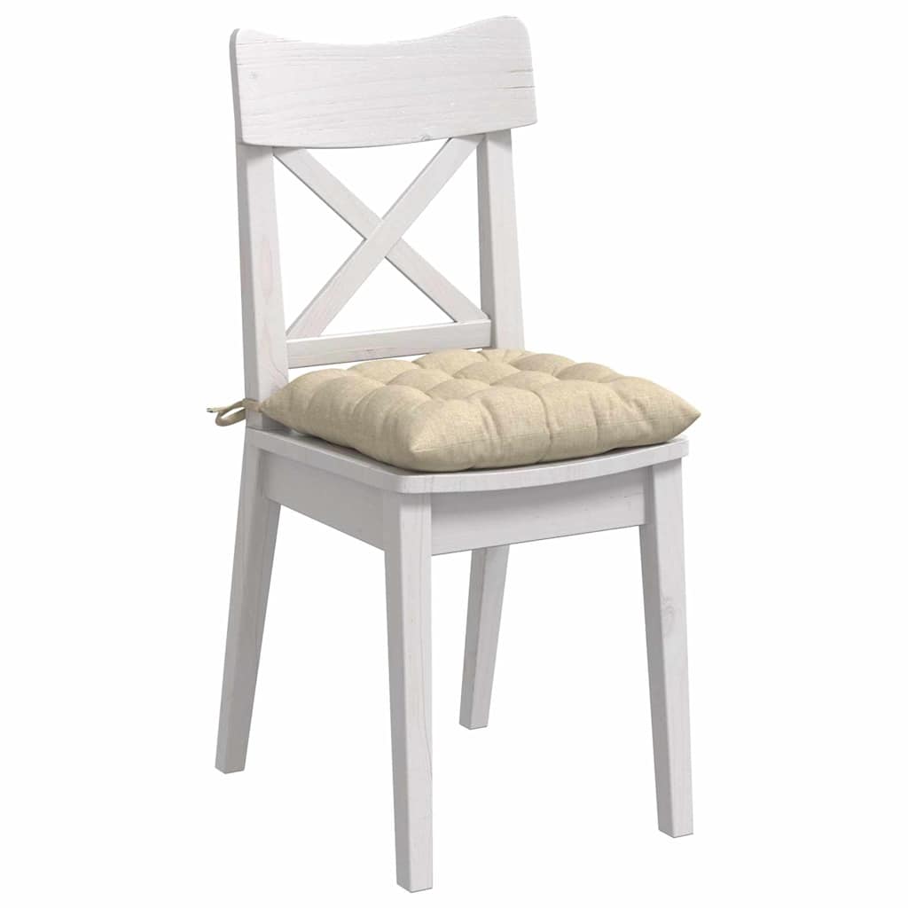 Sitzkissen 4 pcs Creme 40 x 40 x 6 cm Stoff