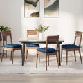 Sitzkissen 4 pcs Blau 40 x 40 x 6 cm Stoff