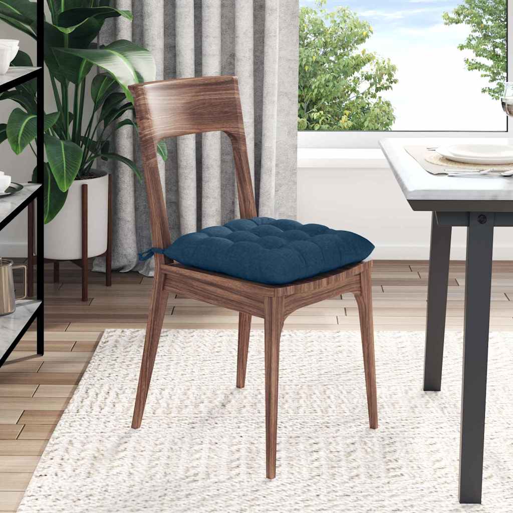 Sitzkissen 4 pcs Blau 40 x 40 x 6 cm Stoff