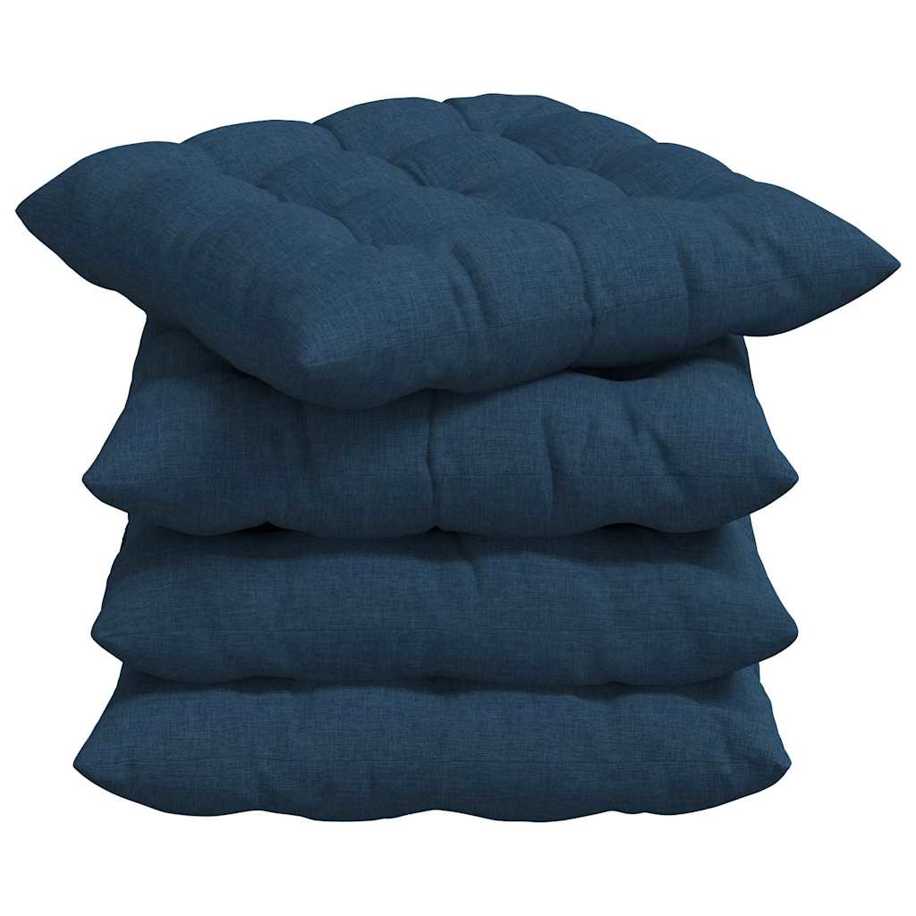 Sitzkissen 4 pcs Blau 40 x 40 x 6 cm Stoff
