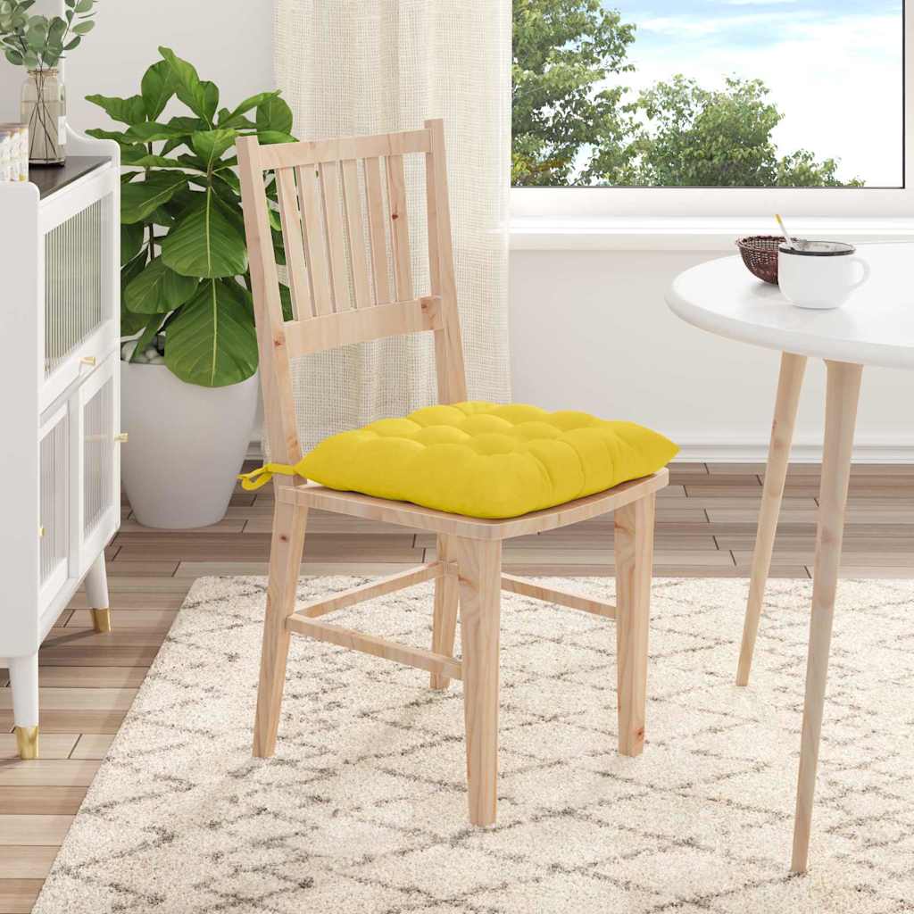 Sitzkissen 4 pcs Helles Gelb 40 x 40 x 6 cm Stoff
