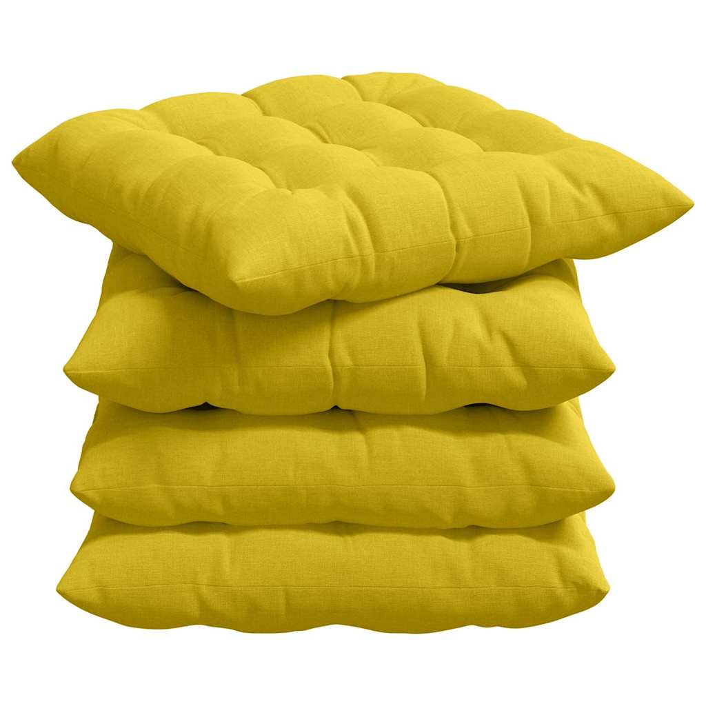 Sitzkissen 4 pcs Helles Gelb 40 x 40 x 6 cm Stoff