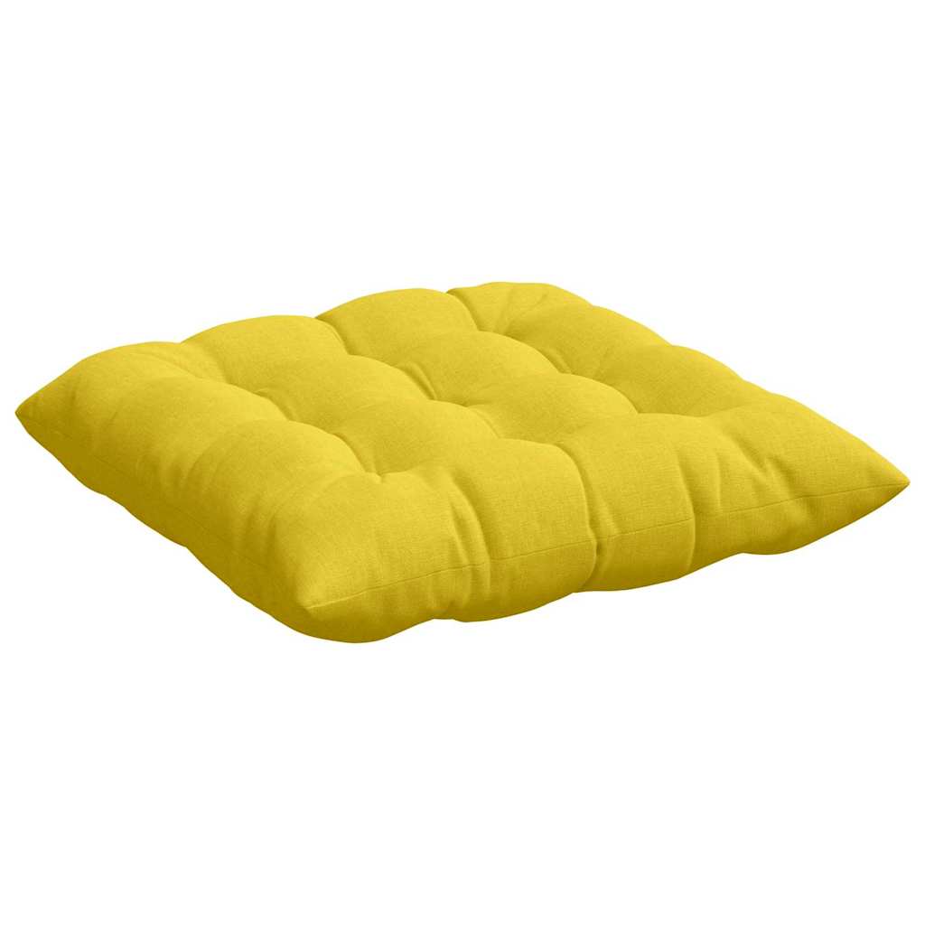 Sitzkissen 4 pcs Helles Gelb 40 x 40 x 6 cm Stoff