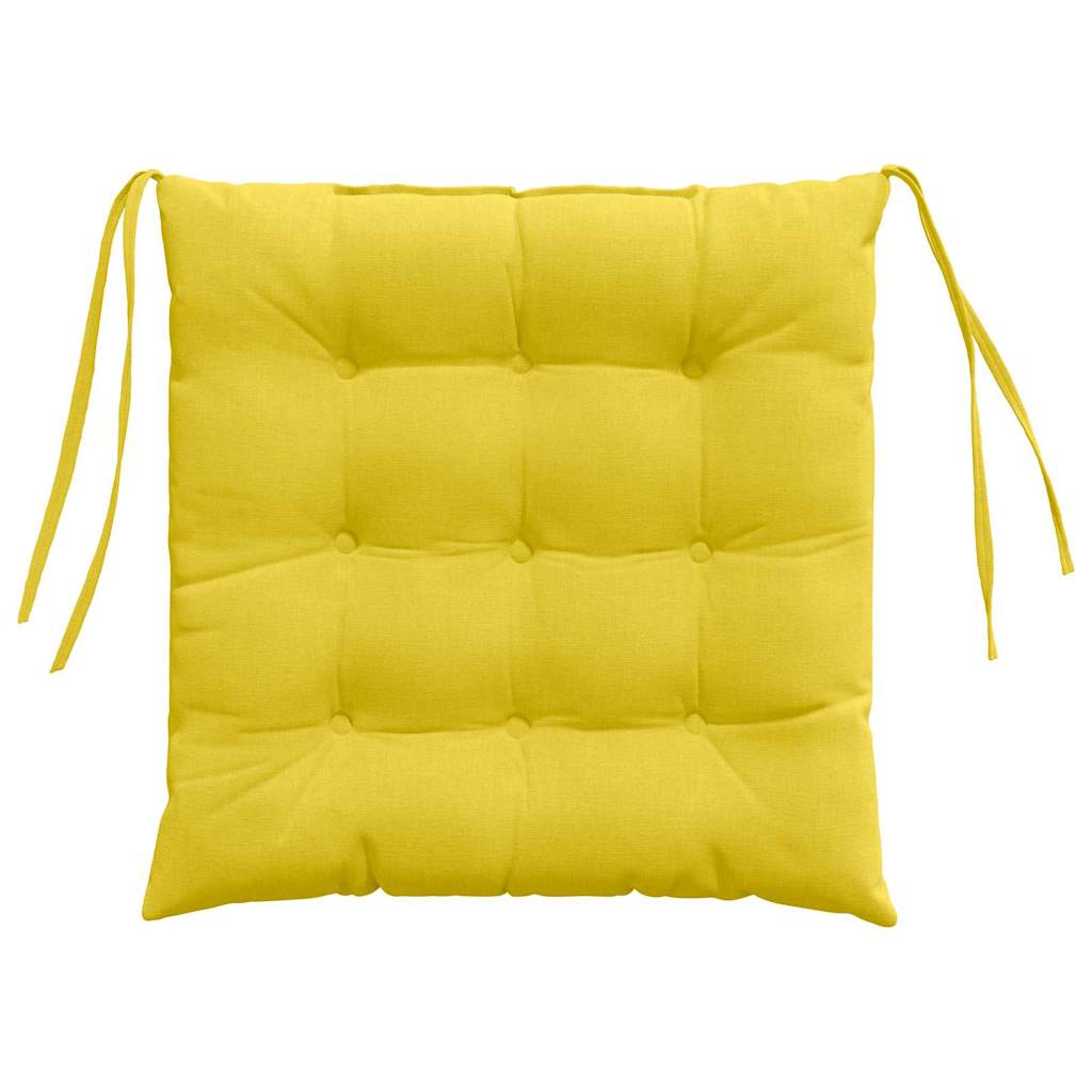 Sitzkissen 4 pcs Helles Gelb 40 x 40 x 6 cm Stoff