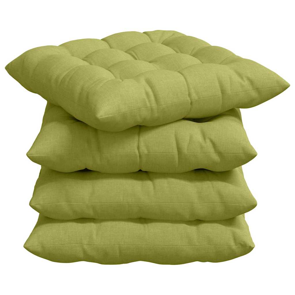 Sitzkissen 4 pcs Hellgrün 40 x 40 x 6 cm Stoff