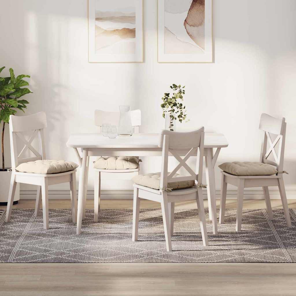 Sitzkissen 4 pcs Beige 40 x 40 x 6 cm Mikrofaser
