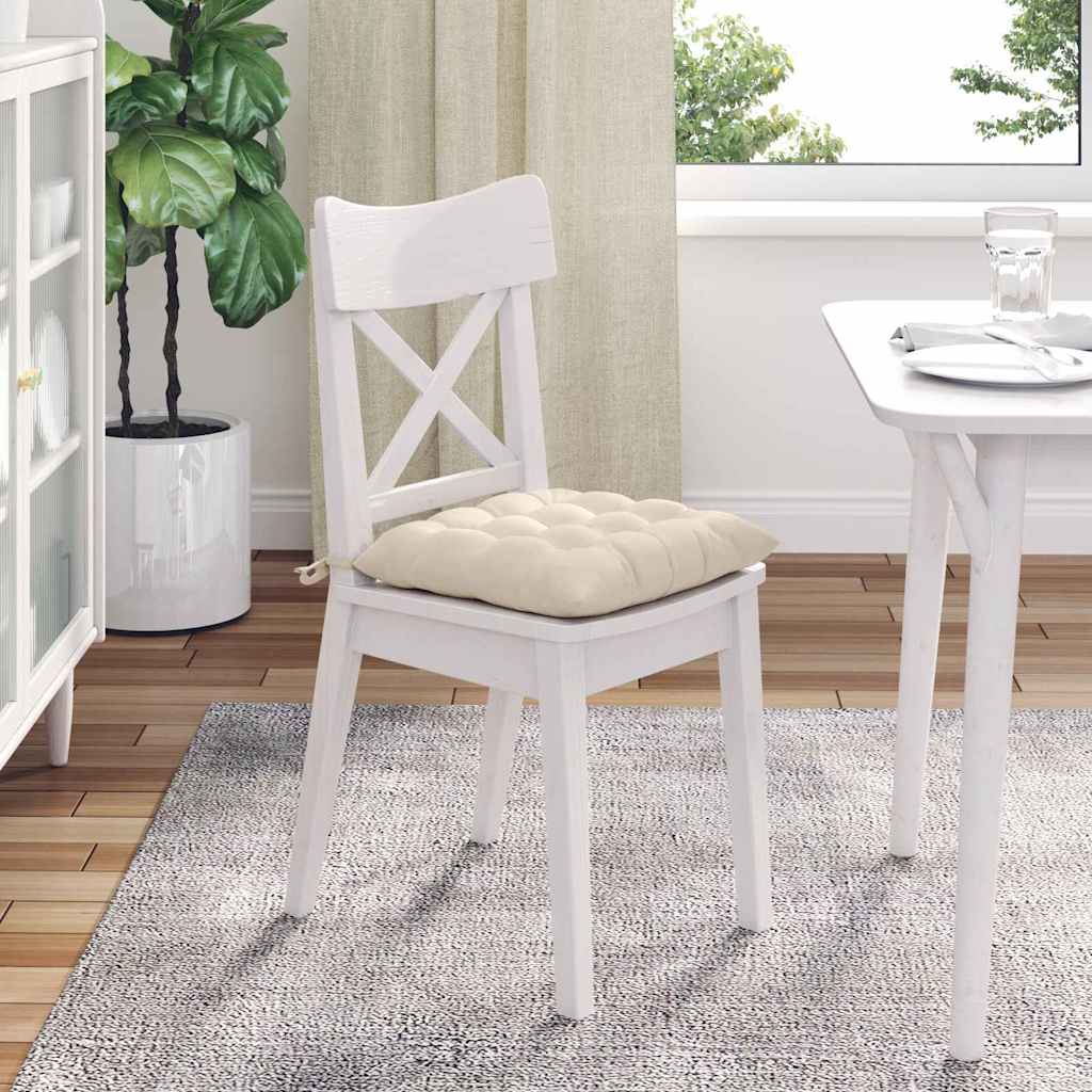 Sitzkissen 4 pcs Beige 40 x 40 x 6 cm Mikrofaser