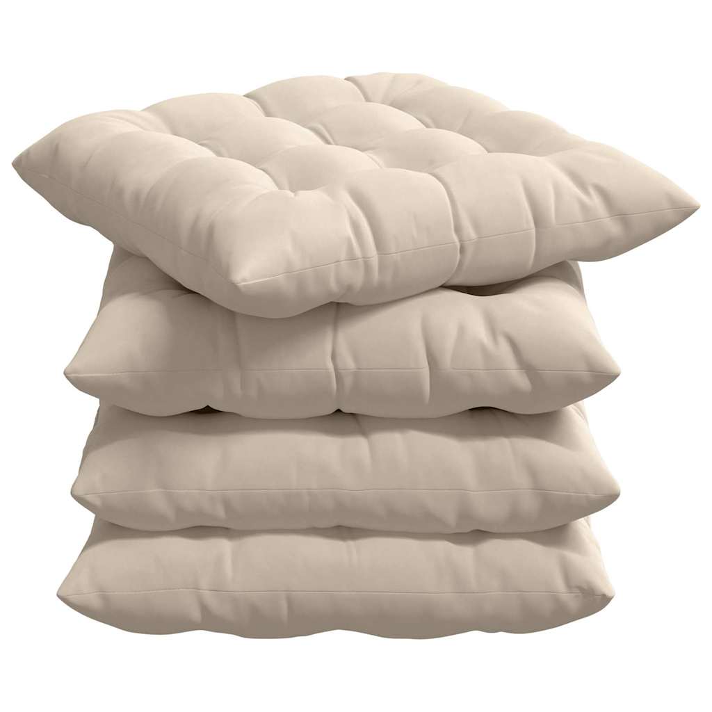Sitzkissen 4 pcs Beige 40 x 40 x 6 cm Mikrofaser