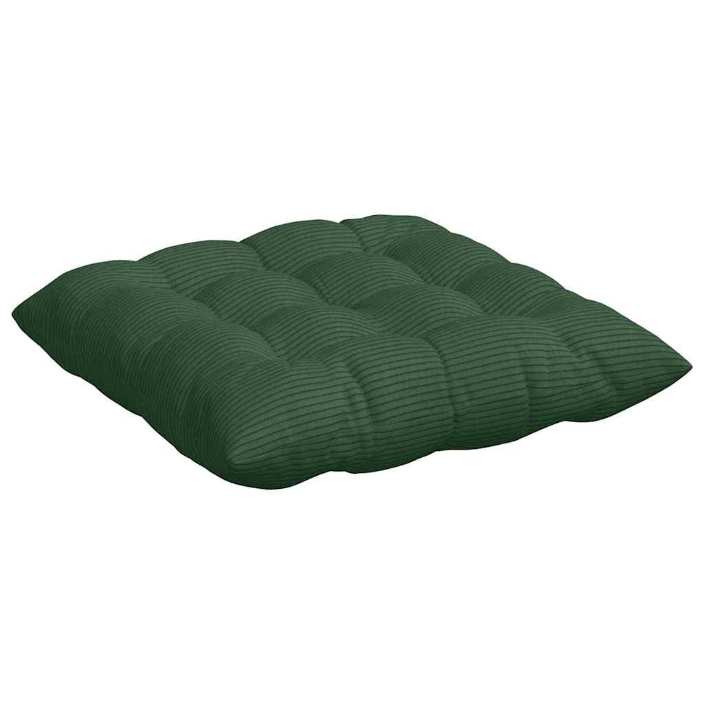 Sitzkissen 4 pcs Dunkelgrün 40 x 40 x 6 cm Cordstoff