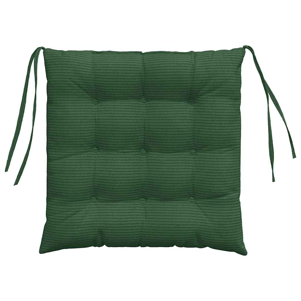 Sitzkissen 4 pcs Dunkelgrün 40 x 40 x 6 cm Cordstoff