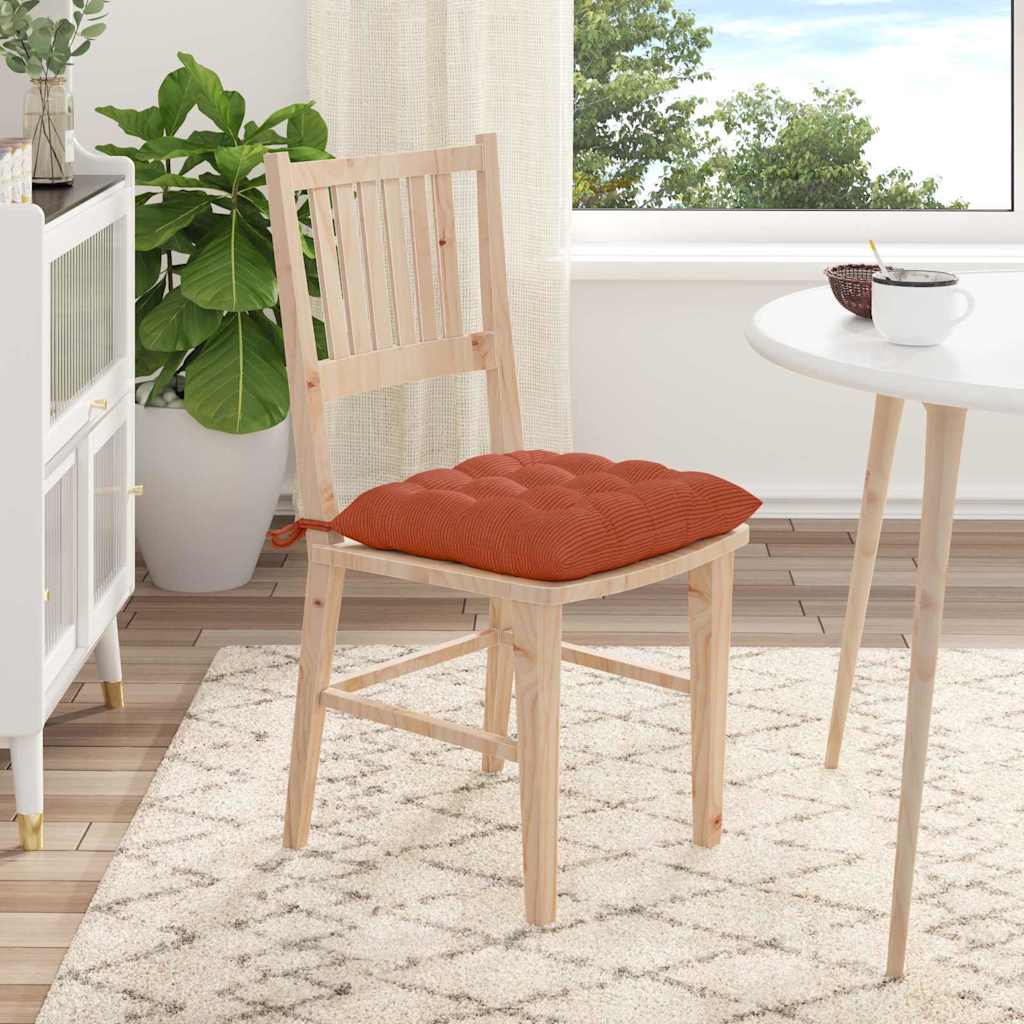 Sitzkissen 4 pcs Rot-Orange 40 x 40 x 6 cm Cordstoff