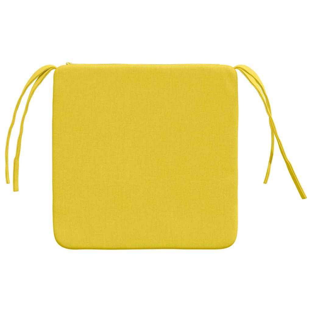 Sitzkissen 4 pcs Helles Gelb 40 x 40 x 3 cm Stoff