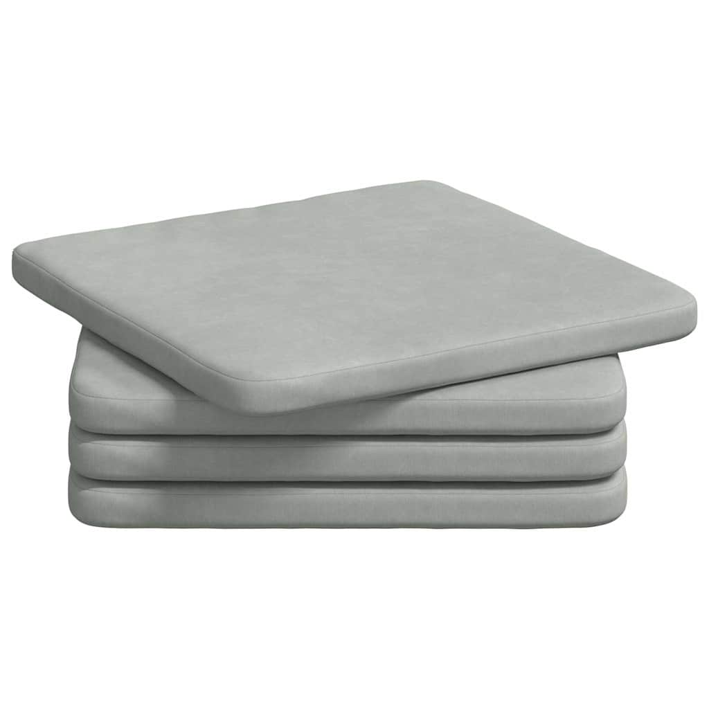 Sitzkissen 4 pcs Hellgrau 40 x 40 x 3 cm Samt