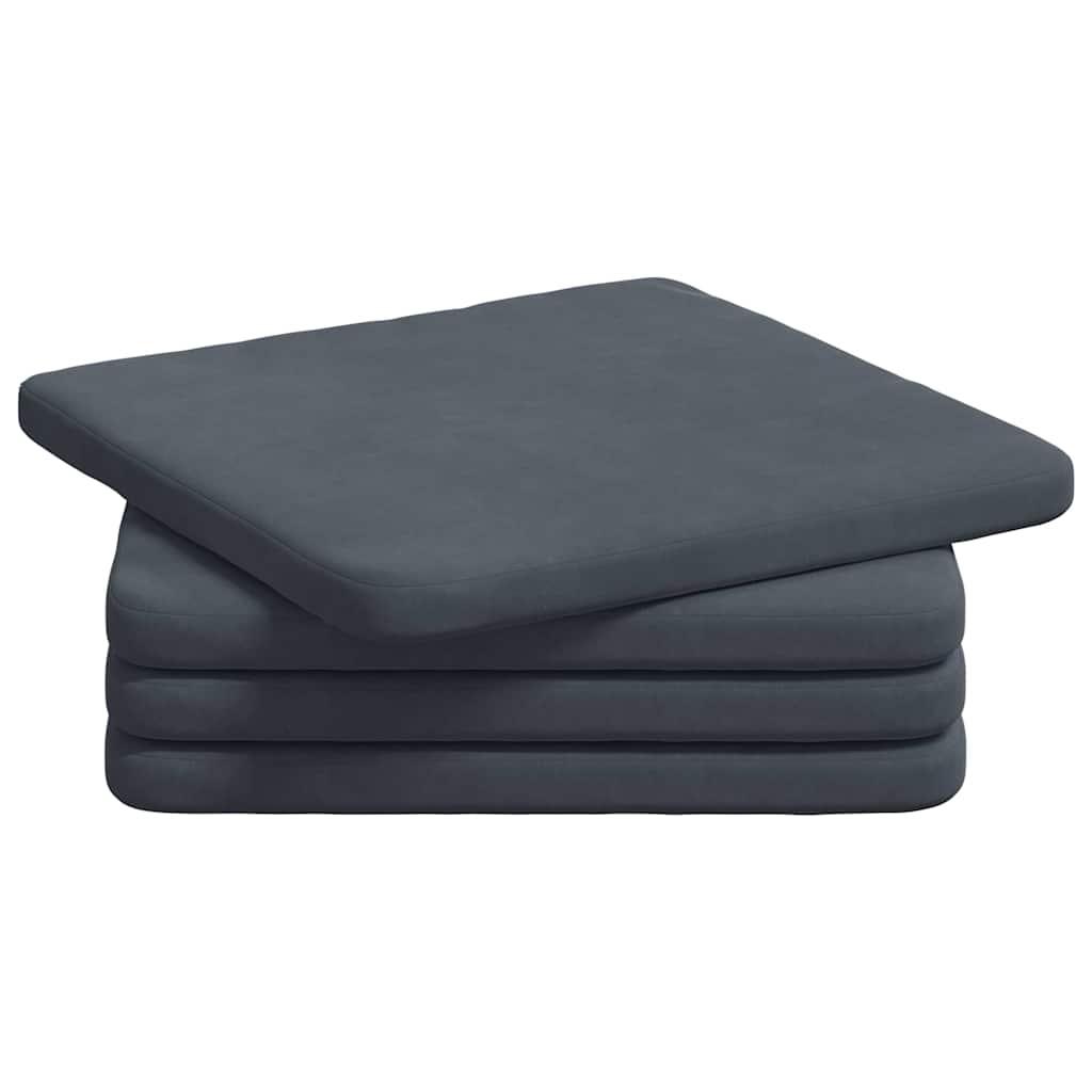 Sitzkissen 4 pcs Dunkelgrau 40 x 40 x 3 cm Samt
