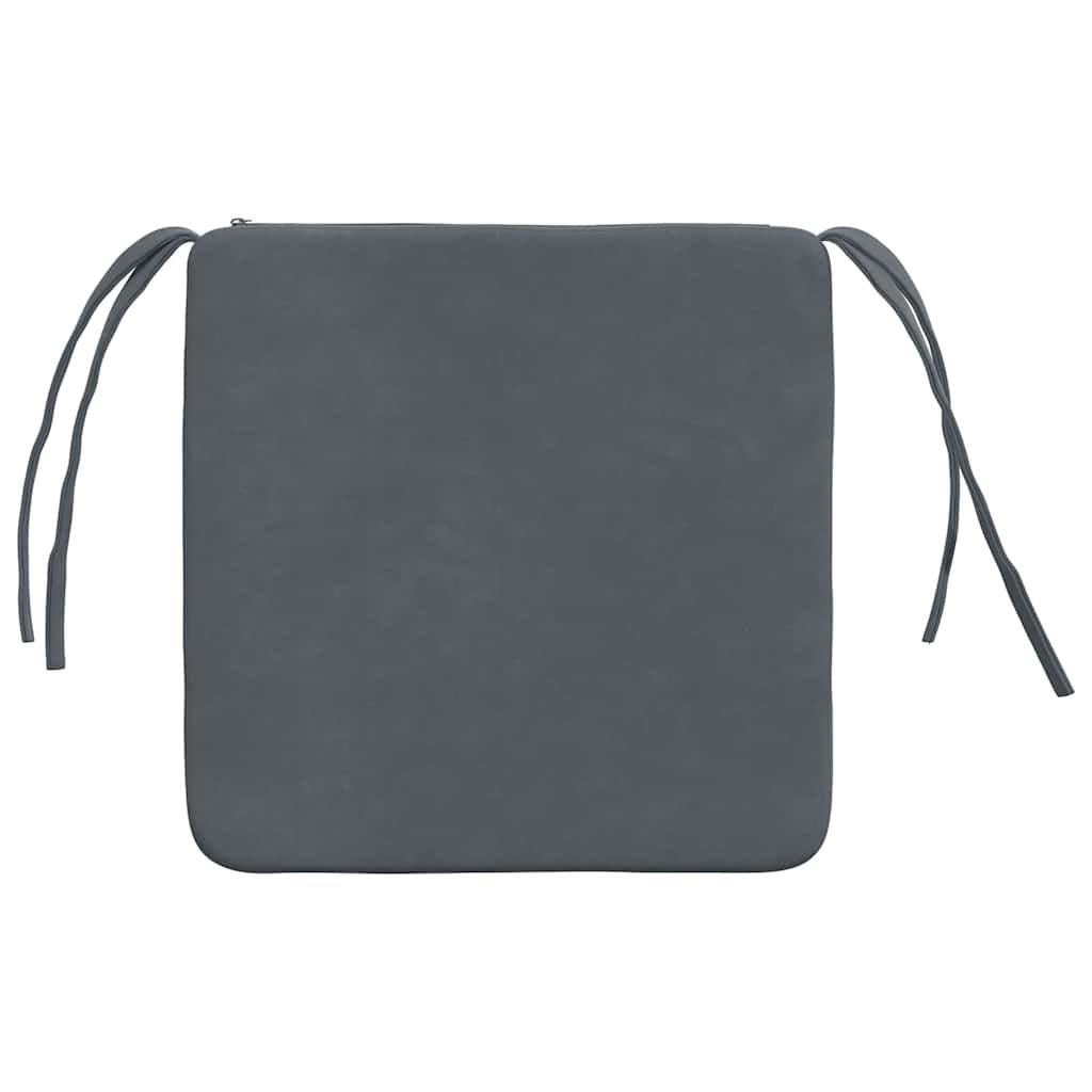 Sitzkissen 4 pcs Dunkelgrau 40 x 40 x 3 cm Samt