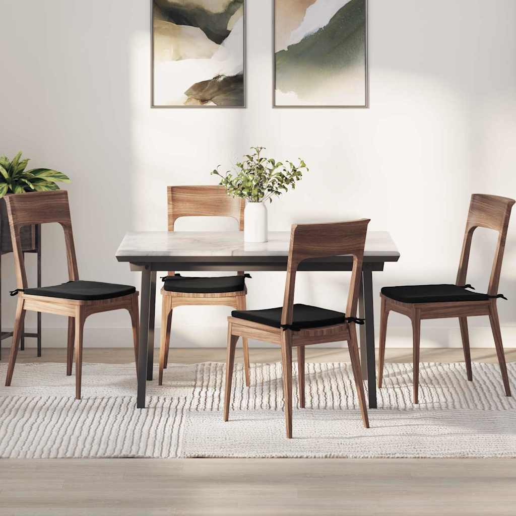 Sitzkissen 4 pcs Schwarz 40 x 40 x 3 cm Samt