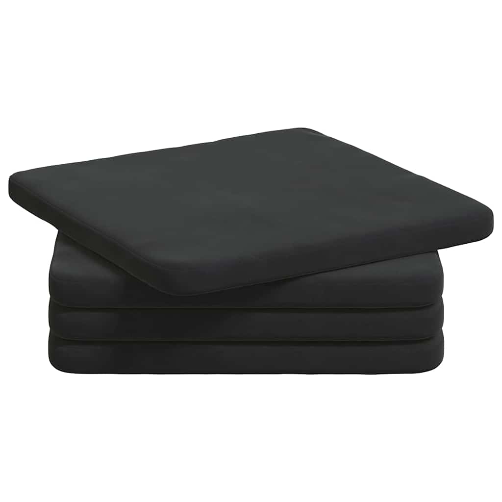 Sitzkissen 4 pcs Schwarz 40 x 40 x 3 cm Samt