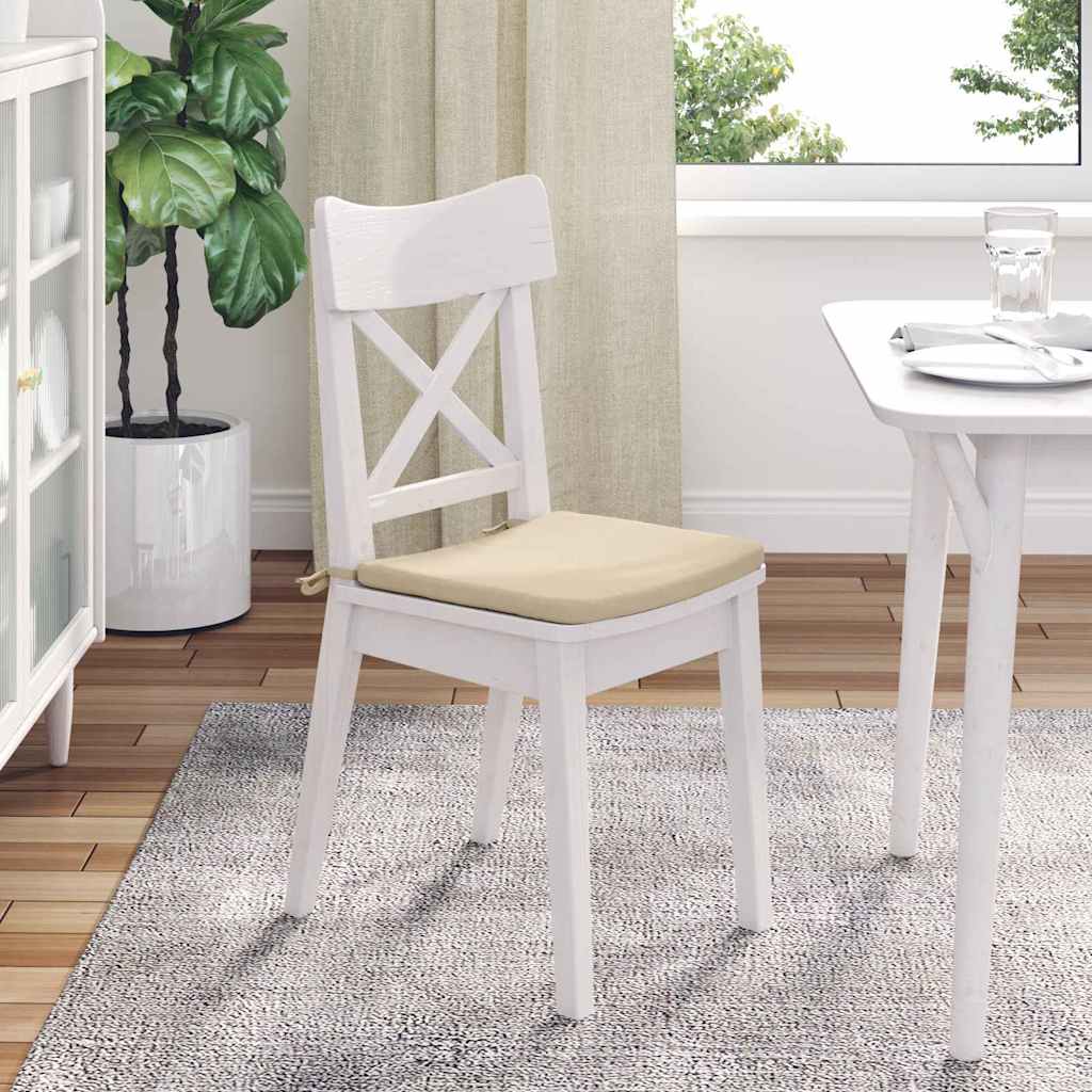Sitzkissen 4 pcs Creme 40 x 40 x 3 cm Mikrofaserstoff