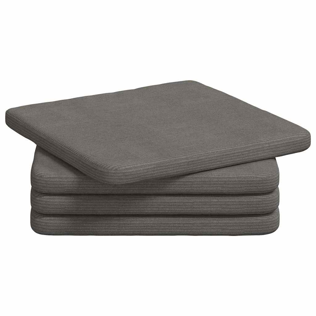 Sitzkissen 4 pcs Hellgrau 40 x 40 x 3 cm Cordstoff