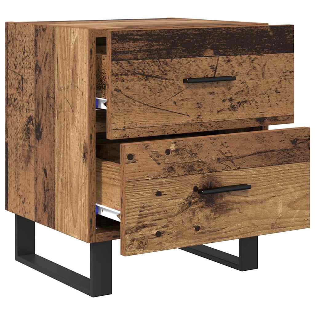 Nachttisch 2 pcs Altholz und Schwarz 40 x 35 x 47,5 cm