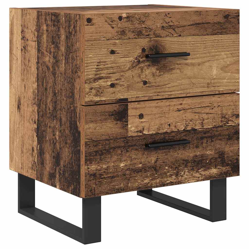 Nachttisch 2 pcs Altholz und Schwarz 40 x 35 x 47,5 cm