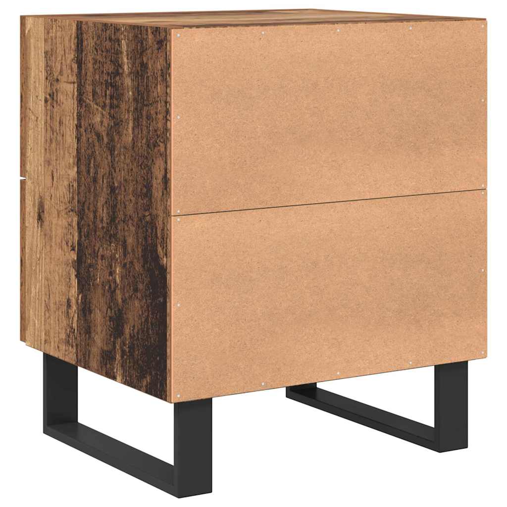 Nachttisch 2 pcs Altholz und Schwarz 40 x 35 x 47,5 cm