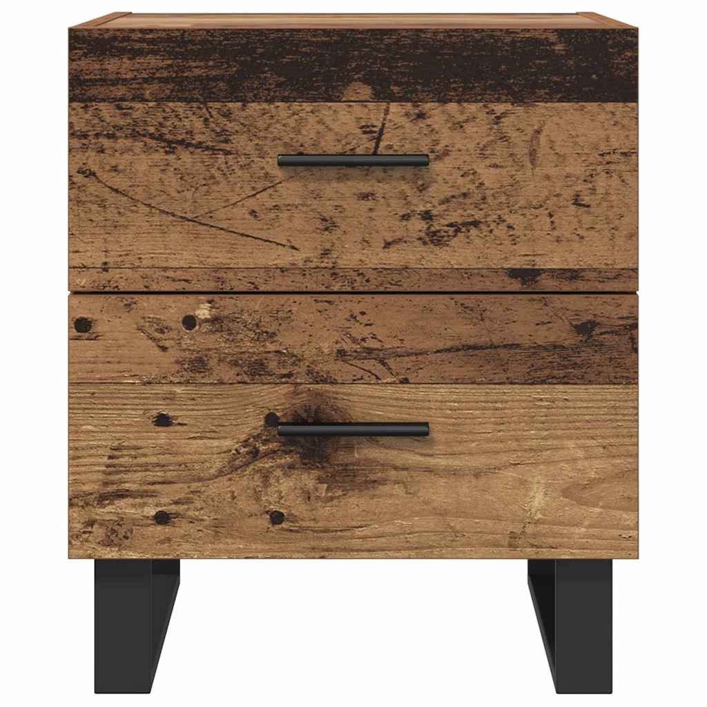 Nachttisch 2 pcs Altholz und Schwarz 40 x 35 x 47,5 cm