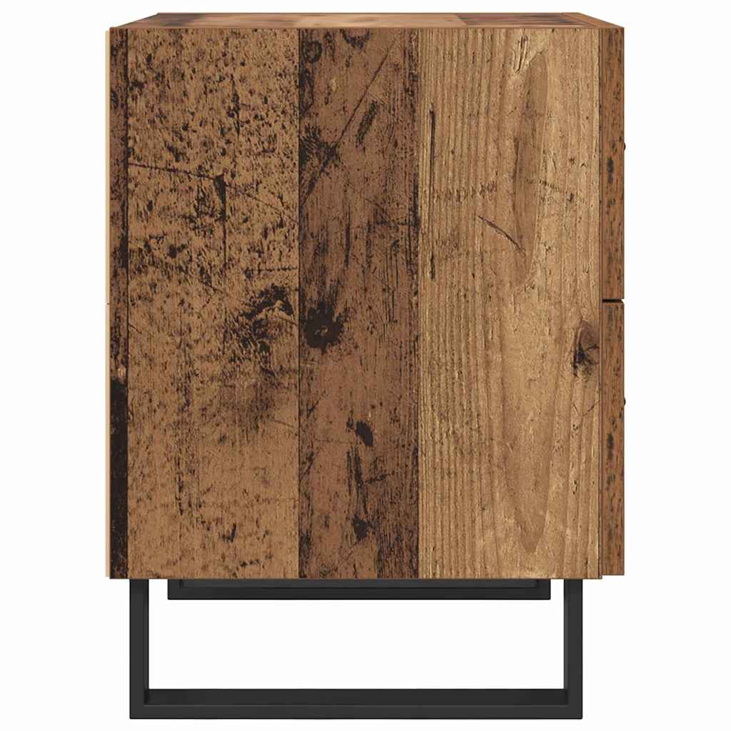 Nachttisch 2 pcs Altholz und Schwarz 40 x 35 x 47,5 cm