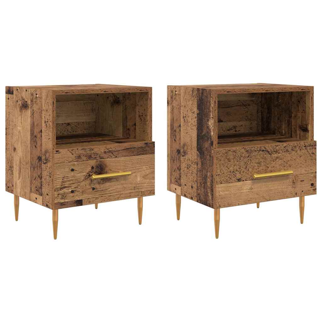 Nachttisch 2 pcs Altholz 40 x 35 x 47,5 cm Holzwerkstoff