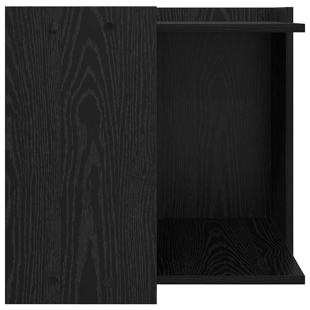 Katzenstreu Box Umzäunung Schwarz Eichen-Optik 53 x 53 x 51 cm