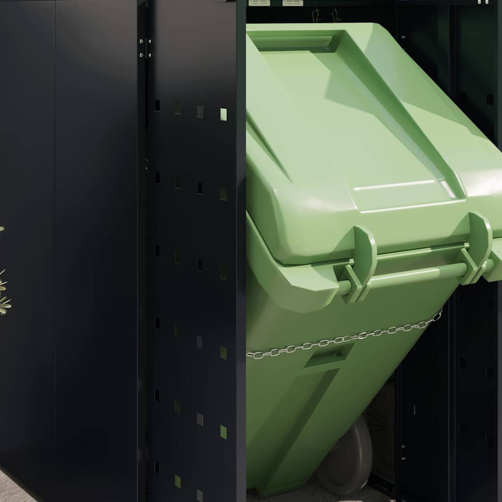 Wagenmüllbehälter für 4 Behälter Schwarz 272 x 77,5 x 121,5 cm
