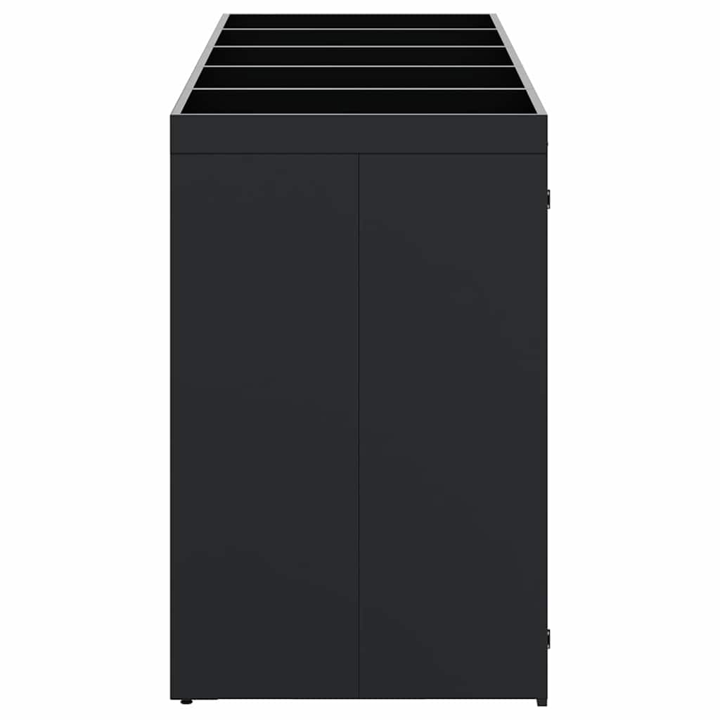 Wagenmüllbehälter für 5 Behälter Schwarz 340 x 77,5 x 121,5 cm